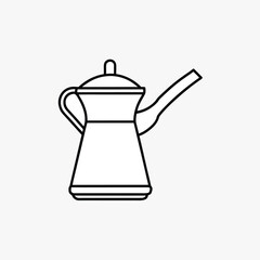 aturkish coffee pot icon editable vector template