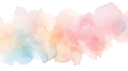 Pastel watercolor splash PNG transparent background displaying soft blended pigments for artistic decorative designs and gentle creative compositions.
