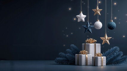 Luxury Christmas Festive background Design Perfect for Holiday Cards and Invitations . Generative AI