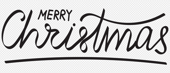  Merry Christmas hand lettering calligraphy isolated on trensparent background. Vector holiday illustration element. Merry Christmas script calligraphy. Greeting card. Vector.