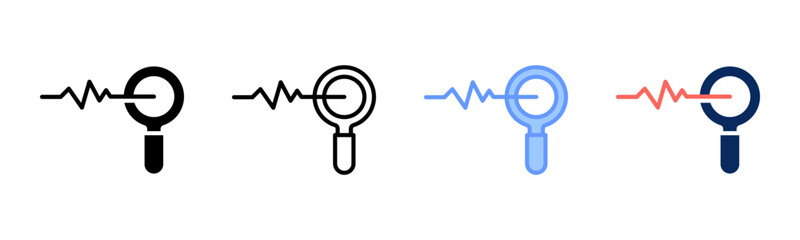 Pulse Track icon set multiple style collection