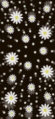 Large and small daisy flower shapes, soft repeating phone wallpaper, gentle floral mobile background