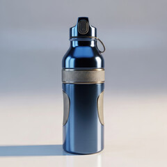 Blue Stainless Steel Water Bottle with Flip Lid.