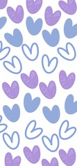 Soft tone heart shapes, gentle repeating phone wallpaper, sweet minimal mobile background