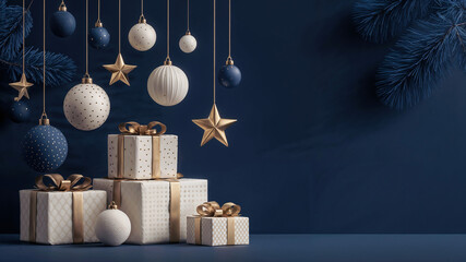 Luxury Christmas Festive background Design Perfect for Holiday Cards and Invitations . Generative AI