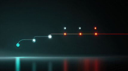 A modern abstract design of connected dots and lines representing data flow and digital connectivity. The image has a futuristic and tech-savvy aesthetic, showcasing the concept of networking
