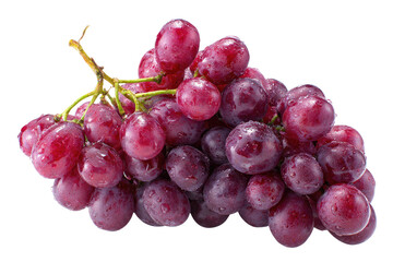Fototapeta premium Bunch of glistening, ripe, red grapes with stem