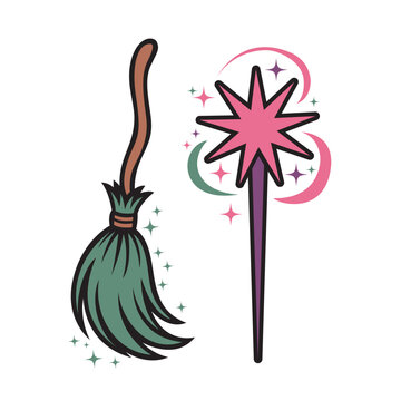 Wicked wand and broom SVG png jpg, Wicked elements SVG, Wicked clipart PNG, Magic wand, Cricut, Elphaba, Glinda, for tshirt, mug, bag, 2026