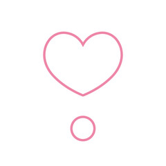 シンプルなハートのびっくりマーク 手描きイラスト アイコン ピンク