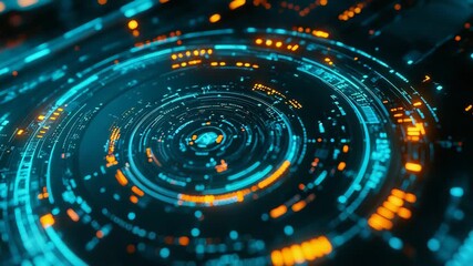 Digital data processing on futuristic circuit board interface - Powered by Adobe