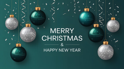 Glistening christmas decorations: bright baubles & festive greetings