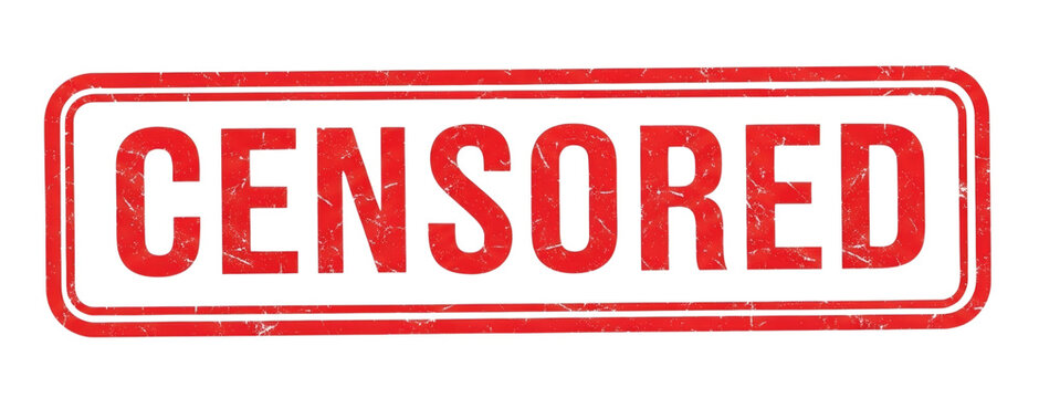 Censored stamp red transparent background cutout png