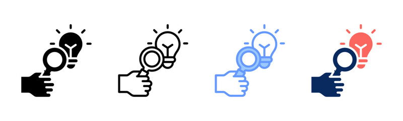 Idea Focus Lens icon set multiple style collection