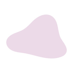 Organic lavender pastel blob shape with fluid curves and soft edges on a clean background, abstract design element.