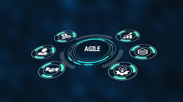 Agile software development concept with business technology integration, internet connectivity, and modern network solutions.