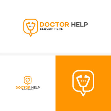 Doctor Consult logo designs concept vector, Doctor Help logo