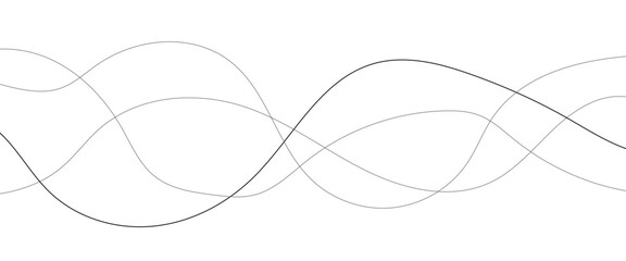 Abstract wavy black and white curved lines.