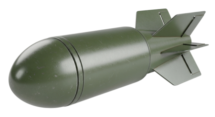 Vintage bomb with fins transparent background cutout png