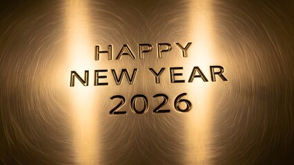 Happy New Year 2026 Brushed Metal Texture