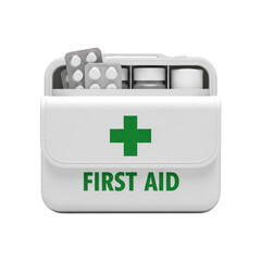 Obraz premium White first aid kit isolated on transparent background