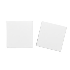 Two White Square Boxes Isolated Packaging Mockup