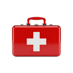 Fototapeta premium Red first aid kit isolated on transparent background