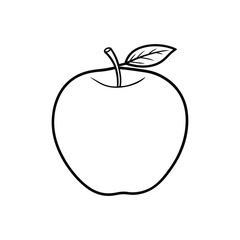 Apple line art. Apple hand drawn. Fruit continuous line drawing. Single contour food for design print. Single lineart sketch health
