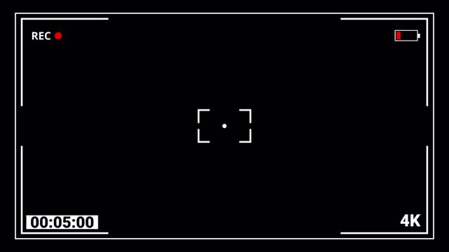 




Video camera recorder screen overlay on a transparent background, Recording camera screen interface with alpha channel, Camera recording screen overlay preview in 4k.

