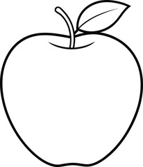 Apple line art. Apple hand drawn. Fruit continuous line drawing. Single contour food for design print. Single lineart sketch health