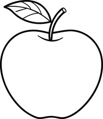 Apple line art. Apple hand drawn. Fruit continuous line drawing. Single contour food for design print. Single lineart sketch health