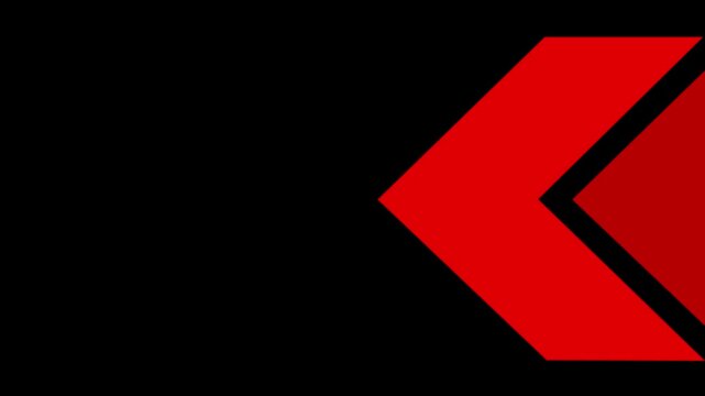 Alternative red and white arrows show direction to the left - warning lines looping animation