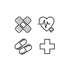 Fototapeta premium Four medical icons isolated on transparent background