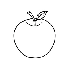 Apple line art. Apple hand drawn. Fruit continuous line drawing. Single contour food for design print. Single lineart sketch health