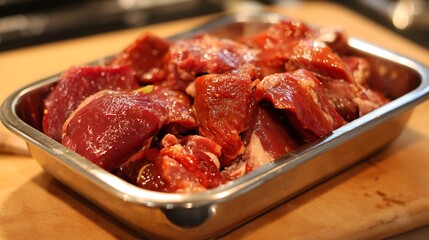 Gourmet beef chili con carne with red chili peppers and dried tomatoes served in a bowl makes a delicious cooked meat dish for a restaurant lunch or dinner