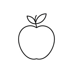 Apple line art. Apple hand drawn. Fruit continuous line drawing. Single contour food for design print. Single lineart sketch health