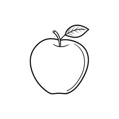 Apple line art. Apple hand drawn. Fruit continuous line drawing. Single contour food for design print. Single lineart sketch health