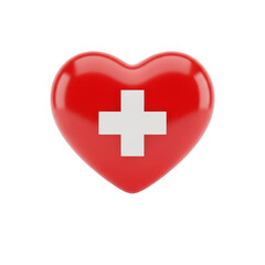 Fototapeta premium Switzerland heart icon isolated on transparent background