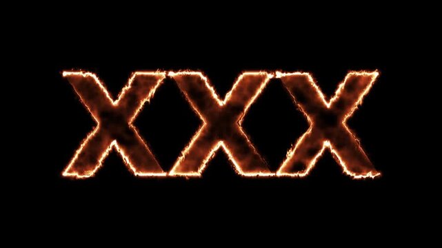 XXX text looping outline in two colors
