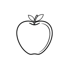 Apple line art. Apple hand drawn. Fruit continuous line drawing. Single contour food for design print. Single lineart sketch health
