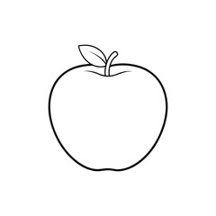 Apple line art. Apple hand drawn. Fruit continuous line drawing. Single contour food for design print. Single lineart sketch health