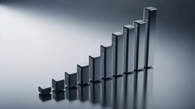 Macro: Rising Bar Chart Lines (Corporate Growth Symbol)