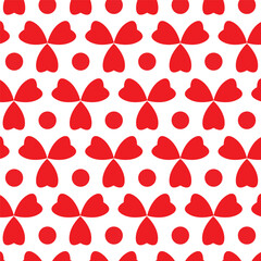 Geometric Red heart, love vector pattern for textile 