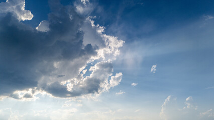 Summer blue sky and white clouds landscape