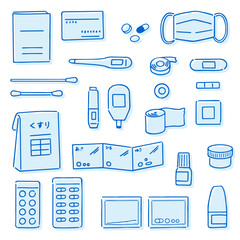 シンプルな薬や医療用具　版ズレセット