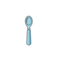 Stylized graphic of a blue infant feeding utensil