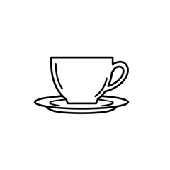 Coffee cup and saucer outline icon