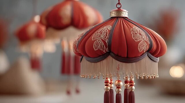 Brilliant Christmas Red Lantern Festive Atmosphere Joyful Decoration