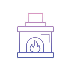 Fireplace icon clean and modern vector illustration