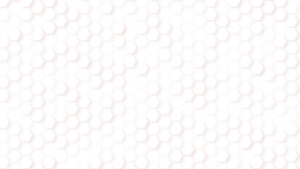 White seamless hexagon pattern, minimal geometric grid, Hexagon Vector Background Pattern in greyscale, panoramic format.
