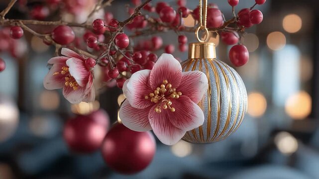 Christmas Festive Elegant Decorations Close-up